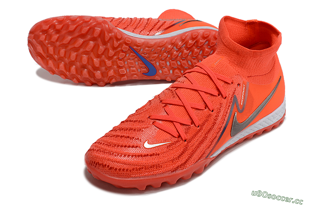 Men's Nike Phantom Luna 2 Elite TF Artificial Turf High-Tops Football Shoes - Red/Black/Blue/White 3