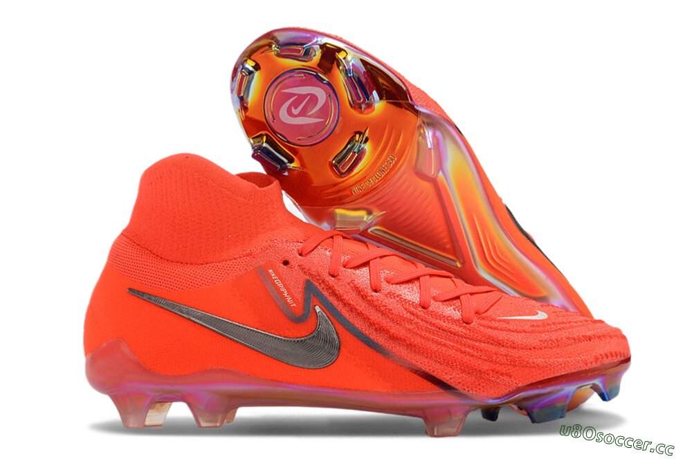 Unisex Nike Phantom Luna Elite FG Firm Ground High-Tops Football Boots - Red/Black/Gold 2