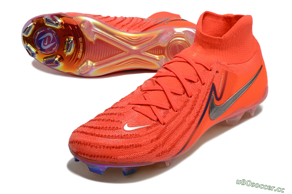 Unisex Nike Phantom Luna Elite FG Firm Ground High-Tops Football Boots - Red/Black/Gold 3