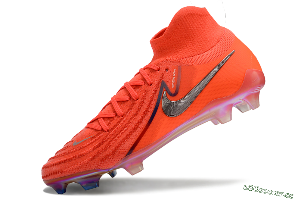 Unisex Nike Phantom Luna Elite FG Firm Ground High-Tops Football Boots - Red/Black/Gold 5