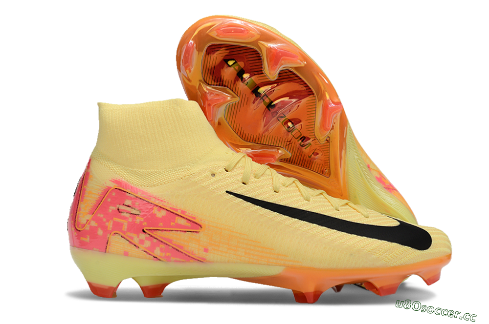 Men's Nike Air Zoom Mercurial Superfly 10 Elite FG Firm Ground High-Tops Football Boots - Yellow/Black/Pink/Gold 2