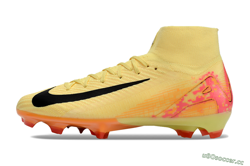 Men's Nike Air Zoom Mercurial Superfly 10 Elite FG Firm Ground High-Tops Football Boots - Yellow/Black/Pink/Gold 0