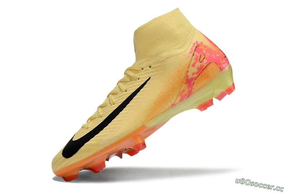 Men's Nike Air Zoom Mercurial Superfly 10 Elite FG Firm Ground High-Tops Football Boots - Yellow/Black/Pink/Gold 5
