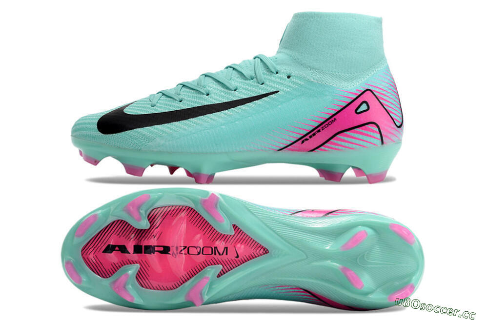 Men's Nike Air Zoom Mercurial Superfly 10 Elite FG Firm Ground High-Tops Football Boots - Jade/Black/Pink 1