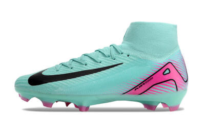 Men's Nike Air Zoom Mercurial Superfly 10 Elite FG Firm Ground High-Tops Football Boots - Jade/Black/Pink