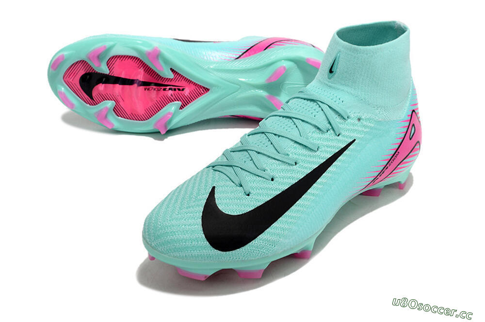 Men's Nike Air Zoom Mercurial Superfly 10 Elite FG Firm Ground High-Tops Football Boots - Jade/Black/Pink 3
