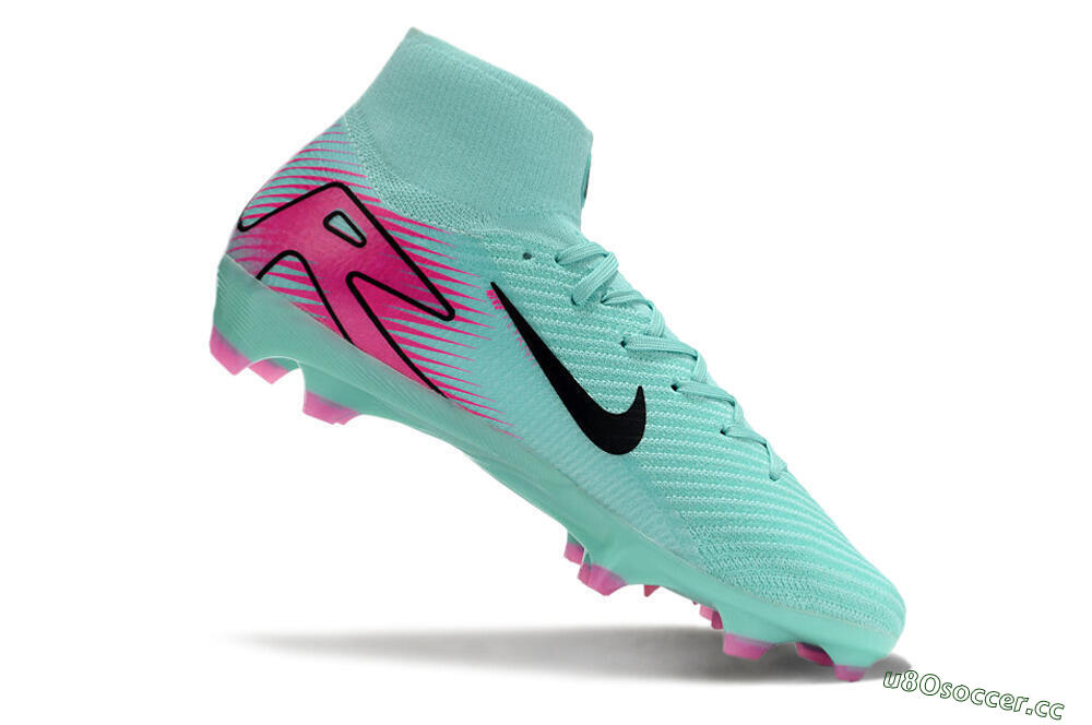 Men's Nike Air Zoom Mercurial Superfly 10 Elite FG Firm Ground High-Tops Football Boots - Jade/Black/Pink 4