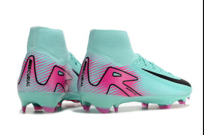 Men's Nike Air Zoom Mercurial Superfly 10 Elite FG Firm Ground High-Tops Football Boots - Jade/Black/Pink