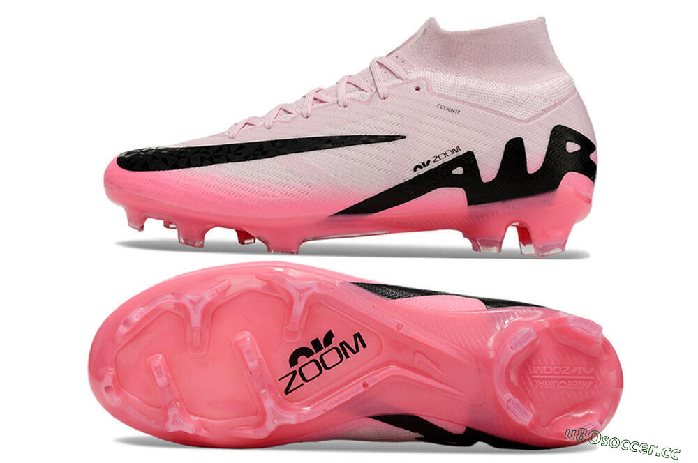 Men's Nike Air Zoom Mercurial Superfly 9 Elite FG Firm Ground High-Tops Football Boots - Pink/Black 1