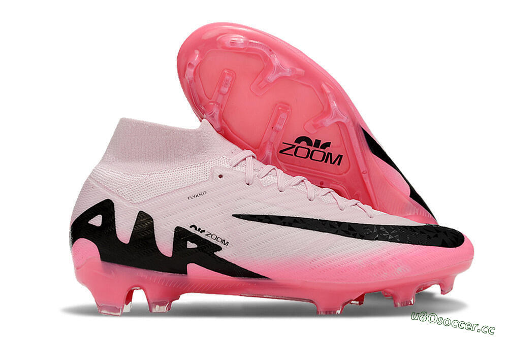 Men's Nike Air Zoom Mercurial Superfly 9 Elite FG Firm Ground High-Tops Football Boots - Pink/Black 2