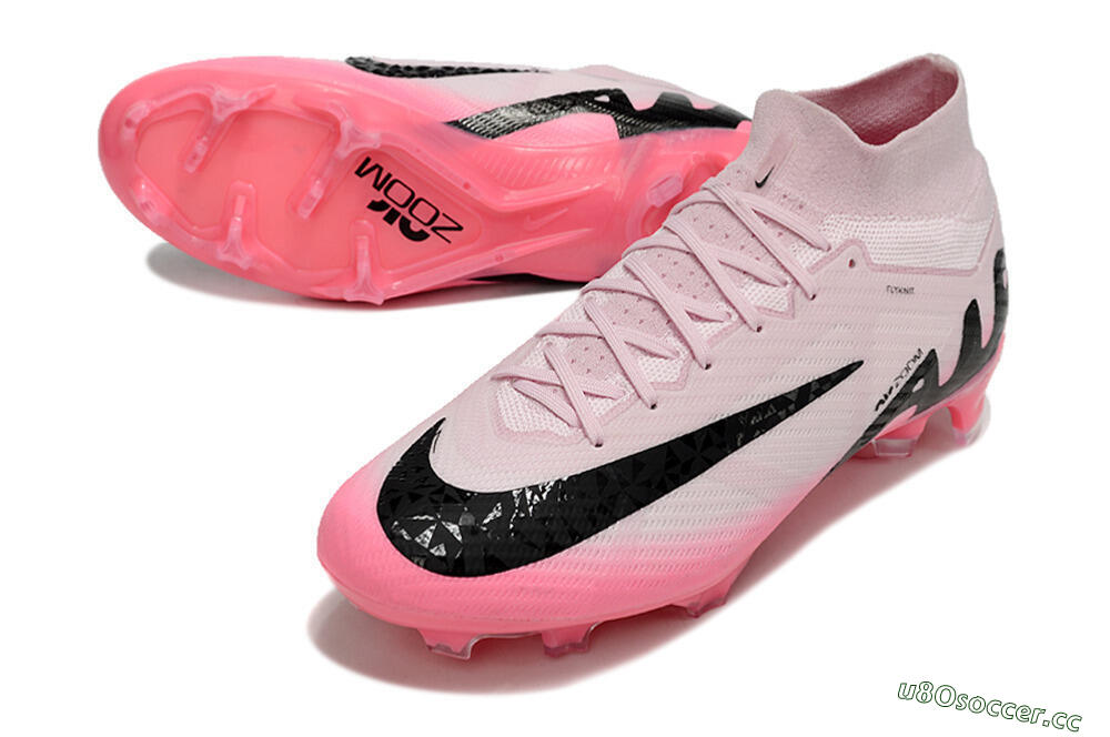Men's Nike Air Zoom Mercurial Superfly 9 Elite FG Firm Ground High-Tops Football Boots - Pink/Black 3
