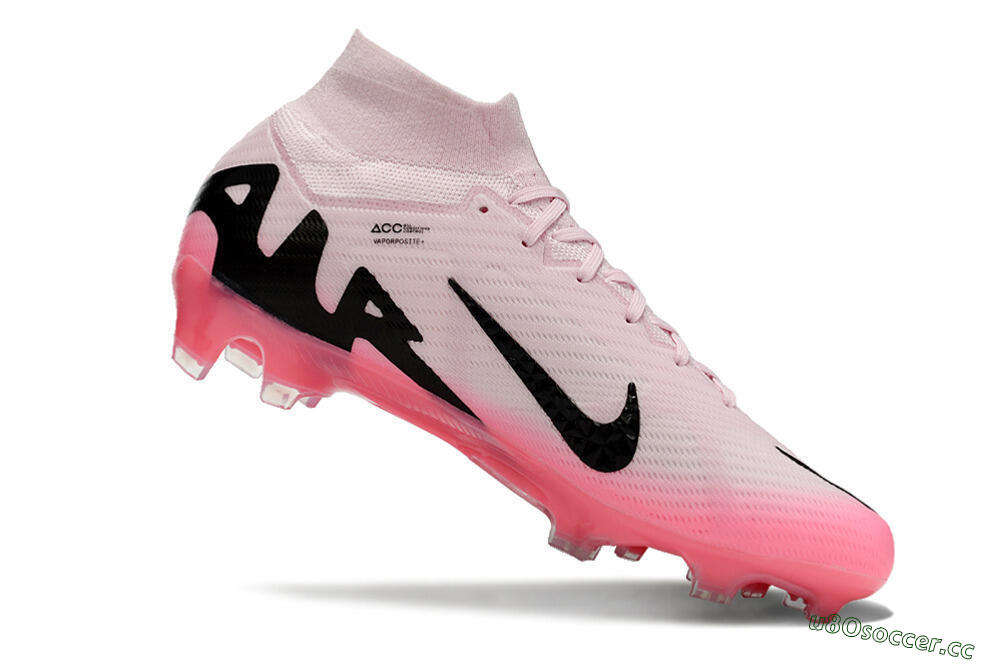 Men's Nike Air Zoom Mercurial Superfly 9 Elite FG Firm Ground High-Tops Football Boots - Pink/Black 4