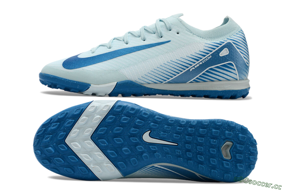 Unisex Nike Air Zoom Mercurial Vapor 16 Elite TF Artificial Turf Low-Tops Football Shoes - Jade/Beige/Blue 1