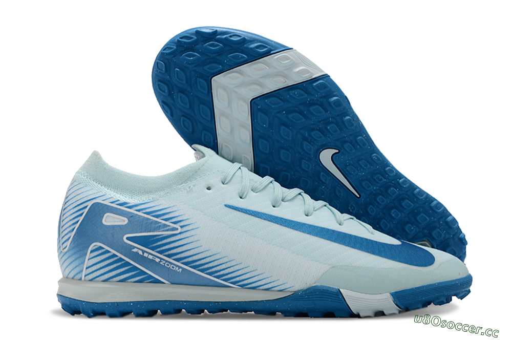 Unisex Nike Air Zoom Mercurial Vapor 16 Elite TF Artificial Turf Low-Tops Football Shoes - Jade/Beige/Blue 2