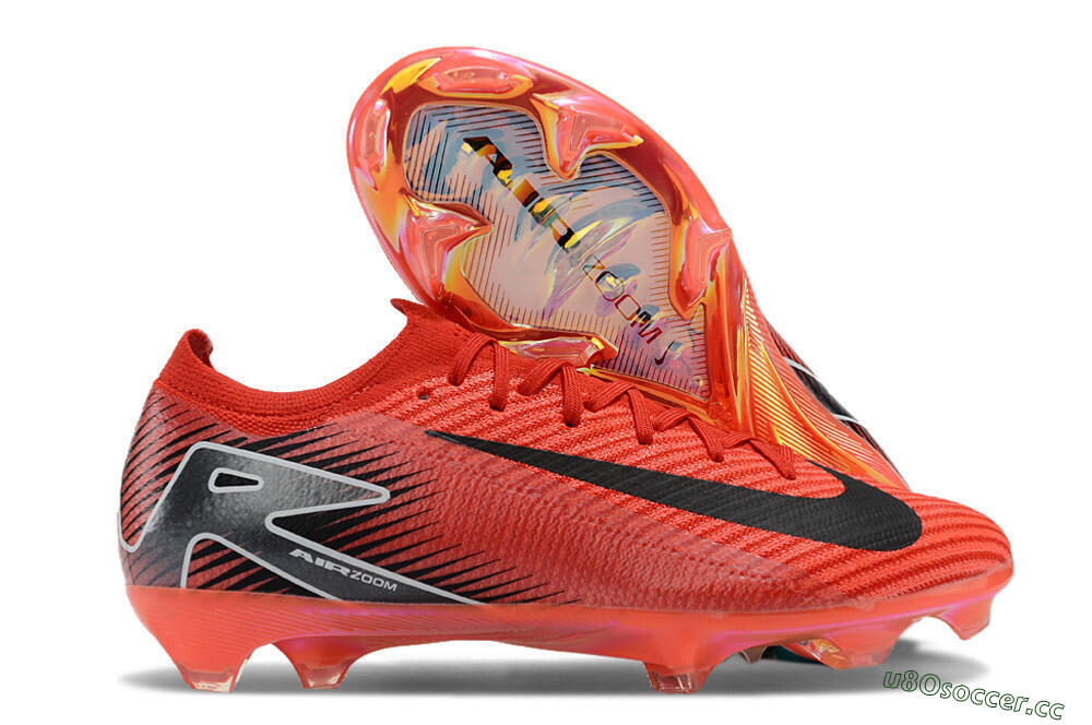 Men's Nike Air Zoom Mercurial Vapor 16 Elite FG Firm Ground Low-Tops Football Boots - Red/White/Black 2