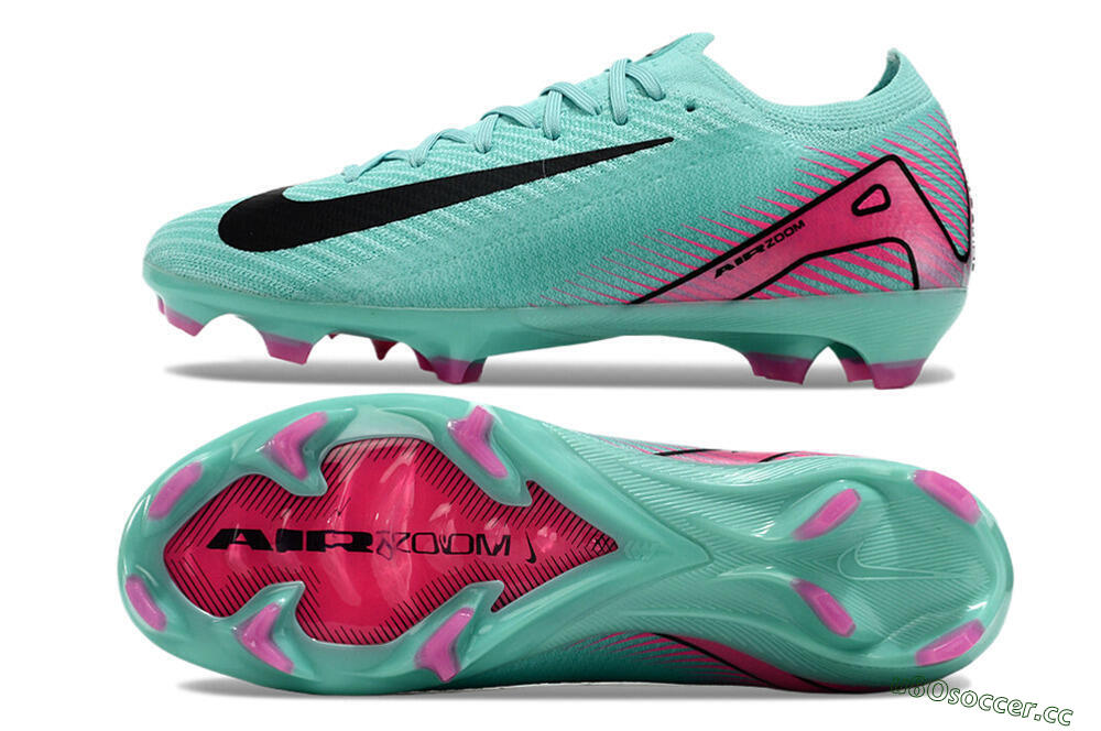 Men's Nike Air Zoom Mercurial Vapor 16 Elite FG Firm Ground Low-Tops Football Boots - Jade/Black/Pink 1