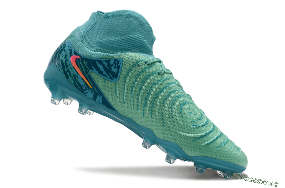 Men's Nike Phantom Luna Elite AG Artificial Grass High-Tops Football Boots - Jade/Pink/Orange 4