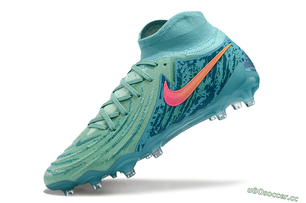 Men's Nike Phantom Luna Elite AG Artificial Grass High-Tops Football Boots - Jade/Pink/Orange 5