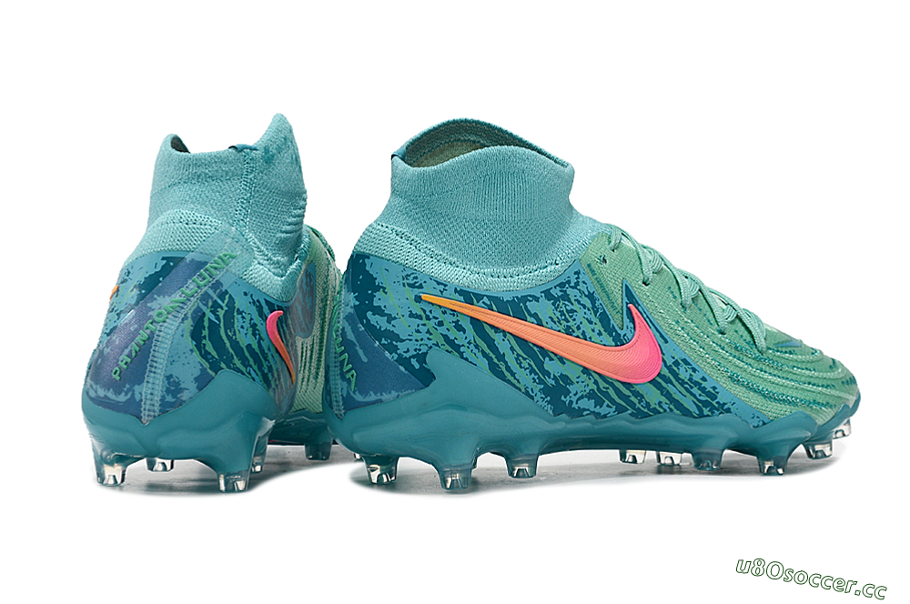 Men's Nike Phantom Luna Elite AG Artificial Grass High-Tops Football Boots - Jade/Pink/Orange 6
