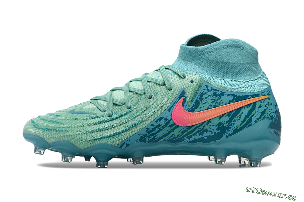 Men's Nike Phantom Luna Elite AG Artificial Grass High-Tops Football Boots - Jade/Pink/Orange 0