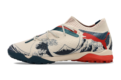 Men's Puma Future Ultimate TF Artificial Turf Low-Tops Football Shoes - Beige/Blue/Red