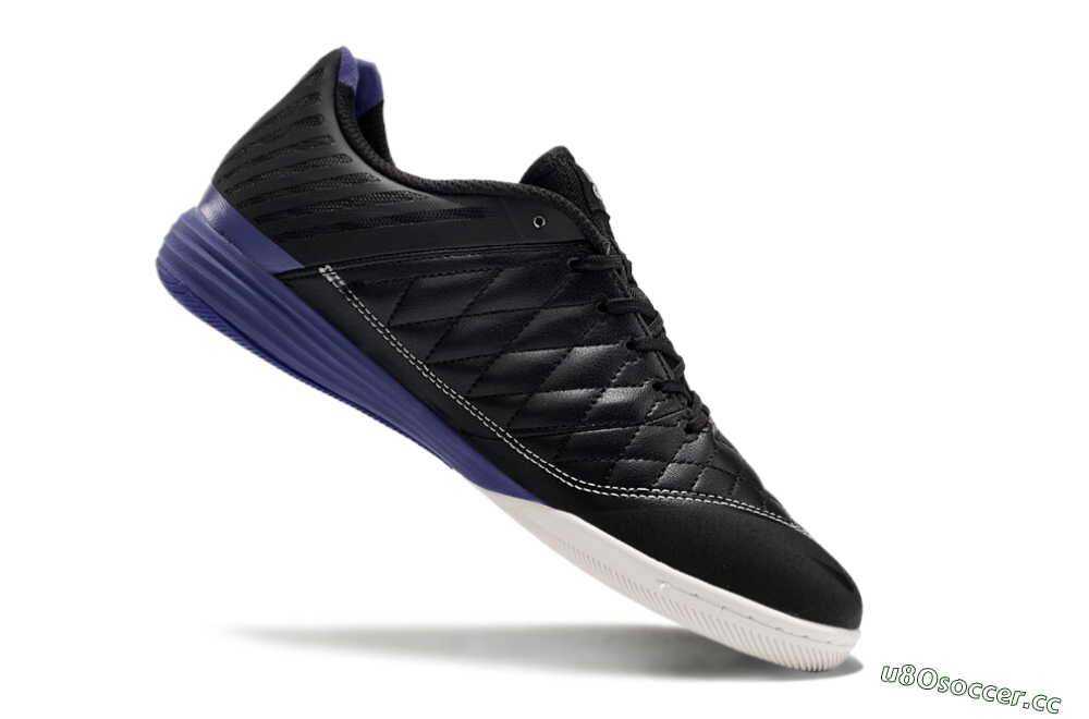 Unisex Nike Lunar Gato 2 IC Indoor & Futsal Low-Tops Football Shoes - Black/White/Purple 4