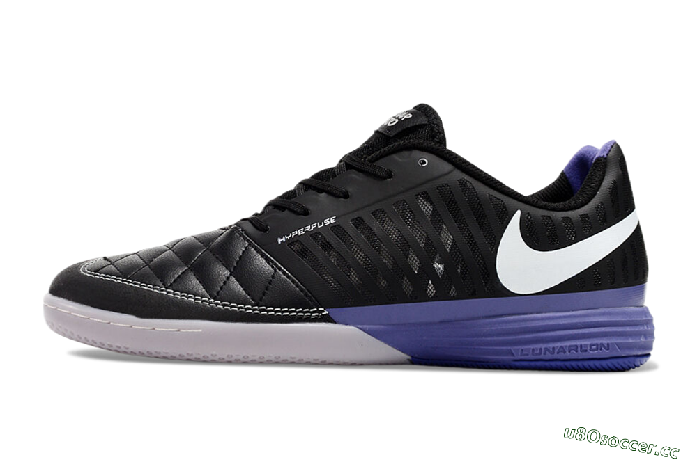 Unisex Nike Lunar Gato 2 IC Indoor & Futsal Low-Tops Football Shoes - Black/White/Purple 0