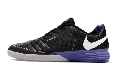 Unisex Nike Lunar Gato 2 IC Indoor & Futsal Low-Tops Football Shoes - Black/White/Purple