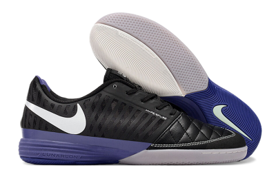 Unisex Nike Lunar Gato 2 IC Indoor & Futsal Low-Tops Football Shoes - Black/White/Purple
