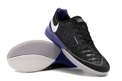 Unisex Nike Lunar Gato 2 IC Indoor & Futsal Low-Tops Football Shoes - Black/White/Purple