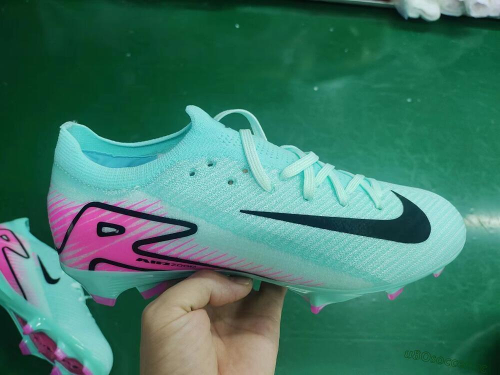 Men's Nike Air Zoom Mercurial Vapor 16 Elite FG Firm Ground Low-Tops Football Boots - Jade/Black/Pink