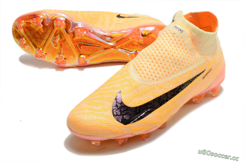 Men's Nike Phantom GX Elite DF Link Blaze Pack FG Firm Ground High-Tops Football Boots - Citron Tint/Burgundy Crush 3