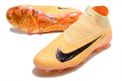 Men's Nike Phantom GX Elite DF Link Blaze Pack FG Firm Ground High-Tops Football Boots - Citron Tint/Burgundy Crush