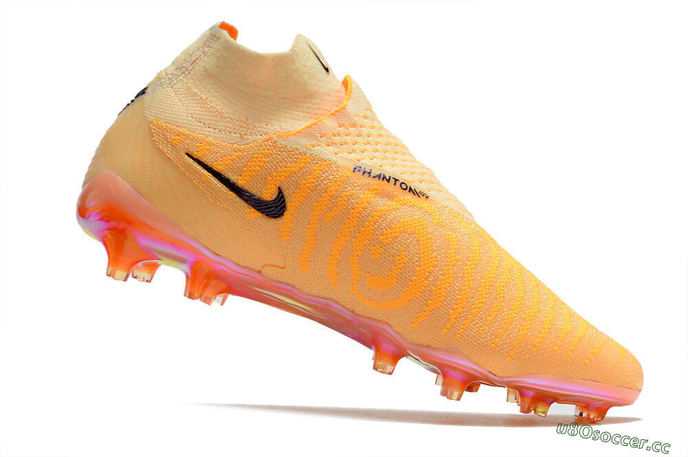 Men's Nike Phantom GX Elite DF Link Blaze Pack FG Firm Ground High-Tops Football Boots - Citron Tint/Burgundy Crush 4