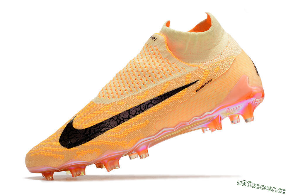 Men's Nike Phantom GX Elite DF Link Blaze Pack FG Firm Ground High-Tops Football Boots - Citron Tint/Burgundy Crush 5