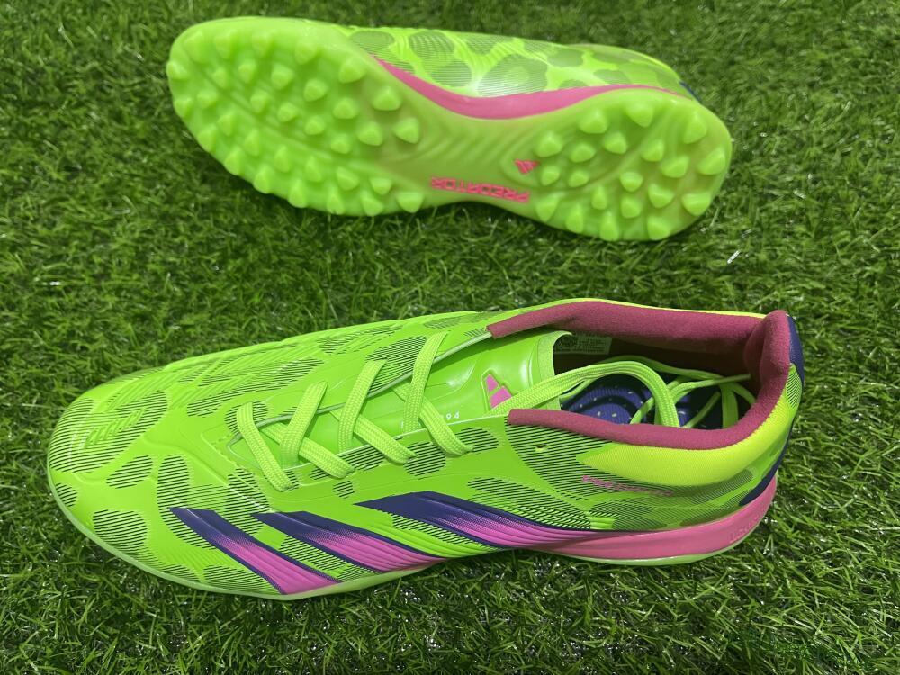 Men's Adidas Predator Elite TF Artificial Turf Low-Tops Football Shoes - Green/Purple/Pink