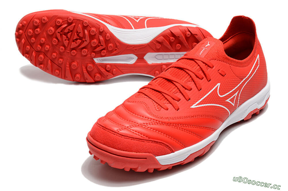 Men's Mizuno Morelia Neo Sala β TF Artificial Turf Low-Tops Football Shoes - Red/White 3
