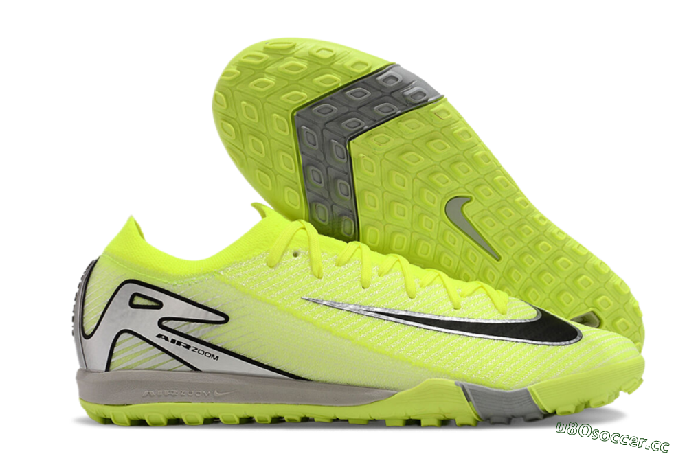 Men's Nike Air Zoom Mercurial Vapor 16 Elite TF Artificial Turf Low-Tops Football Shoes - Yellow/Black/Silver/Grey 2