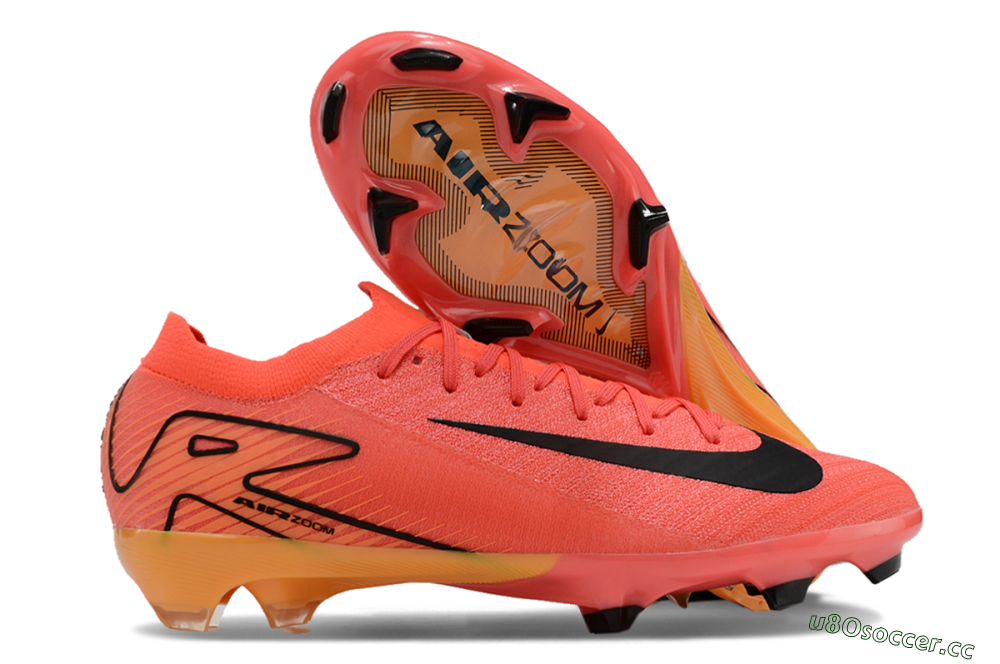 Men's Nike Air Zoom Mercurial Vapor 16 Elite FG Firm Ground Low-Tops Football Boots - Red/Black/Yellow 2