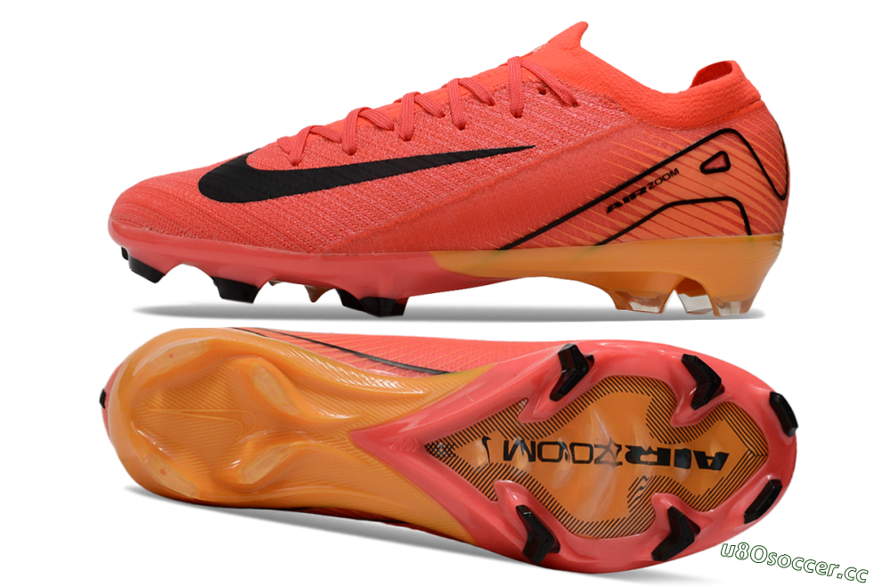 Men's Nike Air Zoom Mercurial Vapor 16 Elite FG Firm Ground Low-Tops Football Boots - Red/Black/Yellow 1
