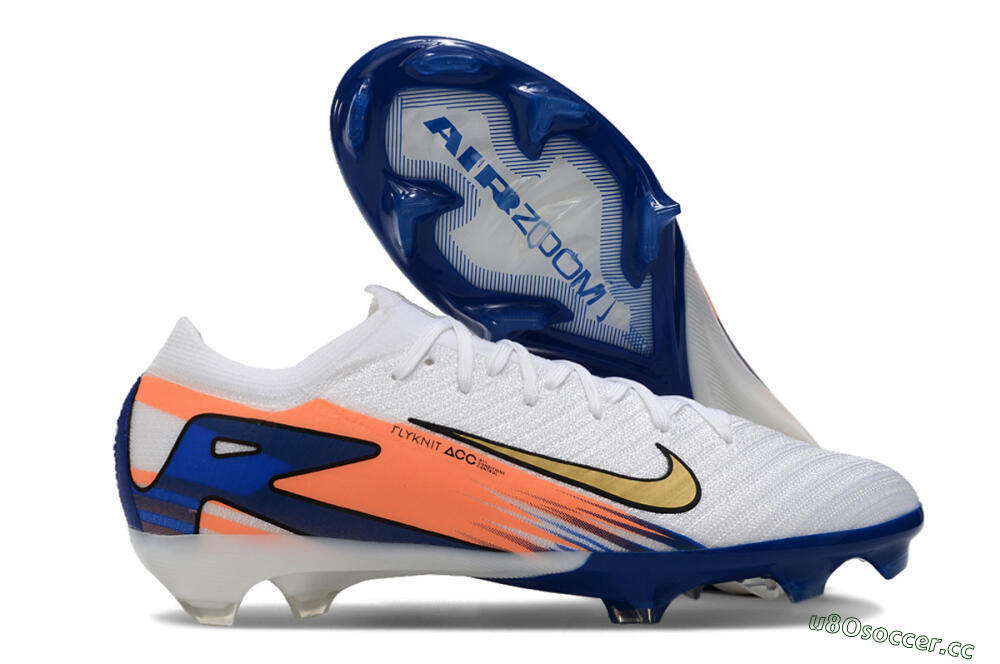 Men's Nike Air Zoom Mercurial Vapor 16 Elite FG Firm Ground Low-Tops Football Boots - White/Yellow/Orange/Blue 2