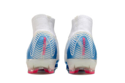 Unisex Nike Air Zoom Mercurial Superfly 10 Elite AG Artificial Grass High-Tops Football Boots - White/Pink/Blue