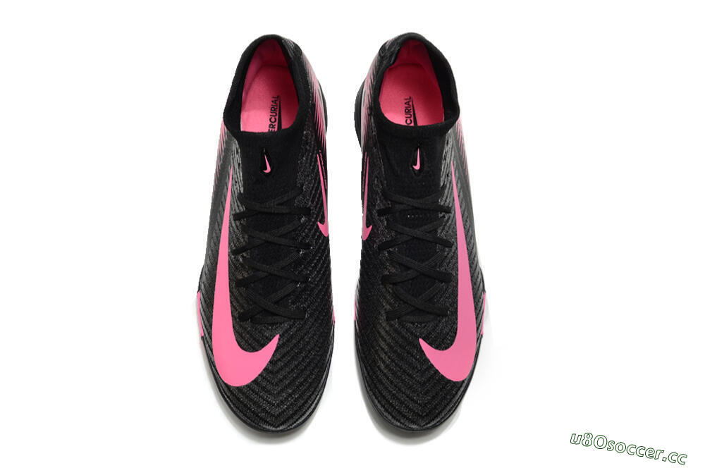 Unisex Nike Air Zoom Mercurial Superfly 10 Elite TF Artificial Turf High-Tops Football Shoes - Black/Pink 4