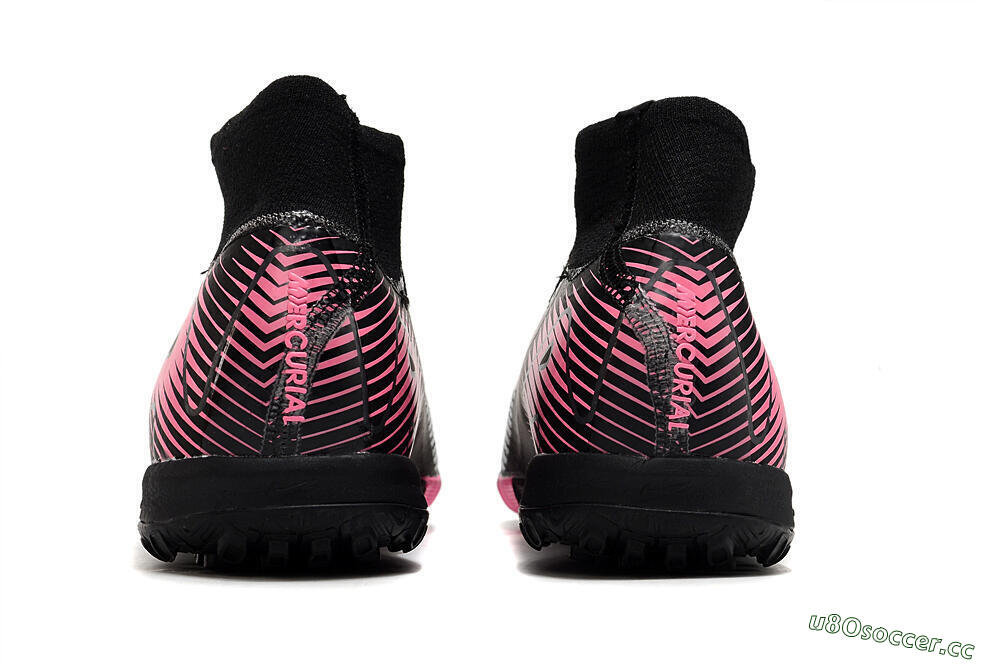 Unisex Nike Air Zoom Mercurial Superfly 10 Elite TF Artificial Turf High-Tops Football Shoes - Black/Pink 5