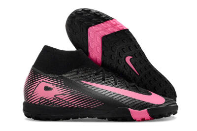 Unisex Nike Air Zoom Mercurial Superfly 10 Elite TF Artificial Turf High-Tops Football Shoes - Black/Pink