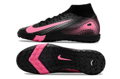 Unisex Nike Air Zoom Mercurial Superfly 10 Elite TF Artificial Turf High-Tops Football Shoes - Black/Pink