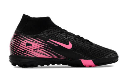 Unisex Nike Air Zoom Mercurial Superfly 10 Elite TF Artificial Turf High-Tops Football Shoes - Black/Pink