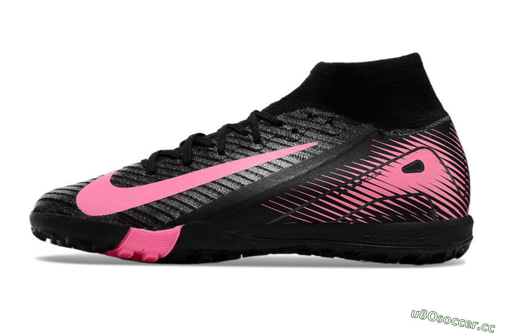Unisex Nike Air Zoom Mercurial Superfly 10 Elite TF Artificial Turf High-Tops Football Shoes - Black/Pink 0