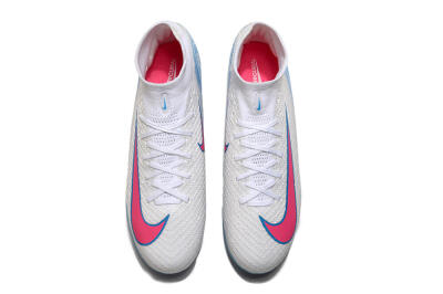 Unisex Nike Air Zoom Mercurial Superfly 10 Elite TF Artificial Turf High-Tops Football Shoes - White/Pink/Blue