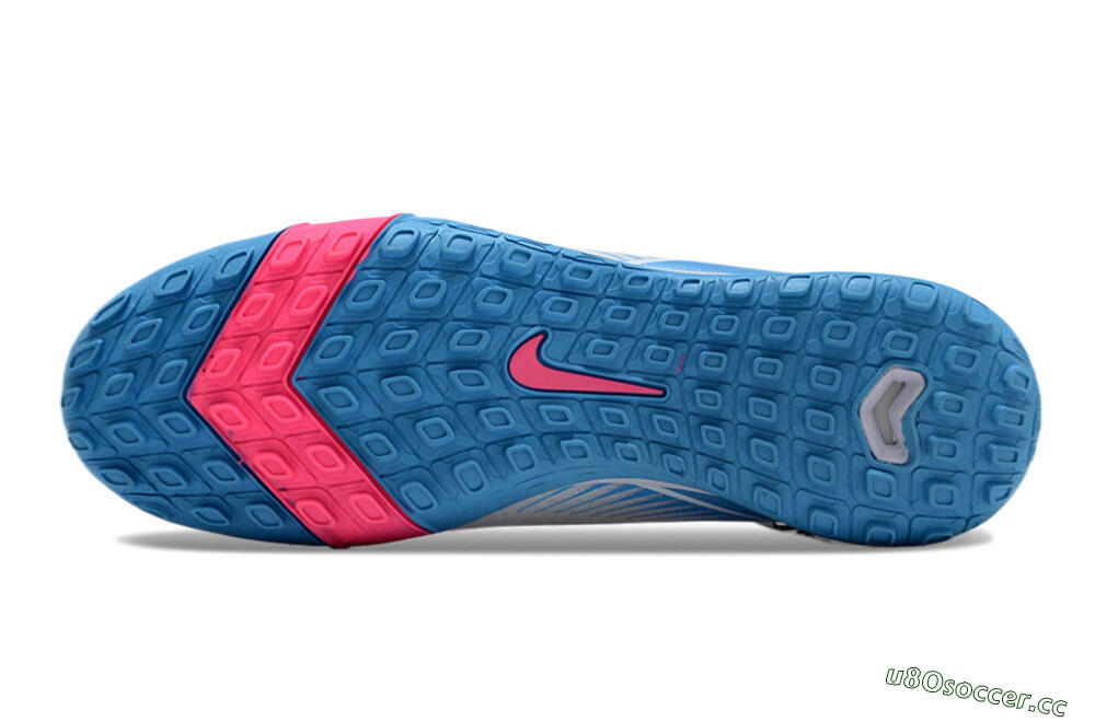 Unisex Nike Air Zoom Mercurial Superfly 10 Elite TF Artificial Turf High-Tops Football Shoes - White/Pink/Blue 6